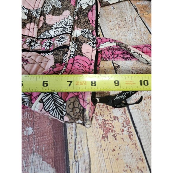 Vera Bradley Quilted Mocha Rouge Shoulder Handbag Zipper Floral 2011 Purse - Picture 12 of 13